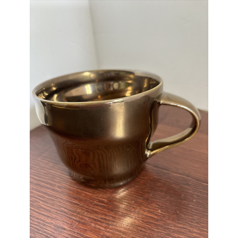 Starbucks METALLIC BRONZE SWIRL Coffee Cup Mug 12 oz 2013 New With Tag